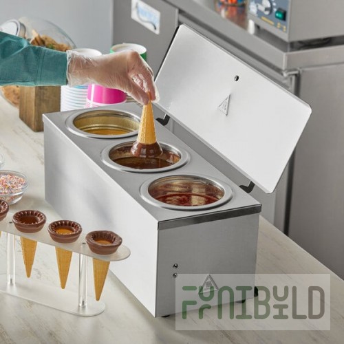 Carnival King 3 Qt. Triple Cone Dip Warmer - 120V, 300W