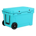CaterGator CG45BLW Sky Blue 45 Qt. Mobile Rotomolded Outdoor Cooler / Ice Chest