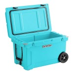 CaterGator CG45BLW Sky Blue 45 Qt. Mobile Rotomolded Outdoor Cooler / Ice Chest