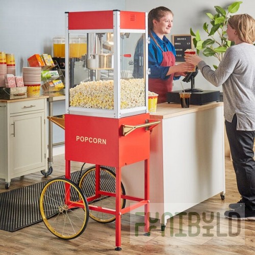 Carnival King PM1360 12 oz. Commercial Popcorn Machine / Popper with Cart - 120V, 1360W