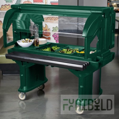 Cambro VBR5519 Green 5' Versa Food / Salad Bar with Standard Casters