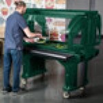 Cambro VBR5519 Green 5' Versa Food / Salad Bar with Standard Casters
