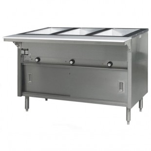 Eagle Group HT3CB-120 Spec Master Series Three Pan Open Well Electric Hot Food Table with Sliding Doors - 120V