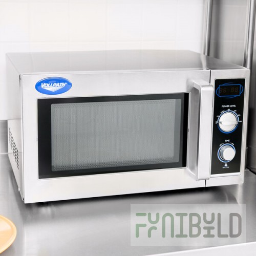 Vollrath 40830 Stainless Steel Commercial Microwave Oven with Manual Controls - 120V, 1000W