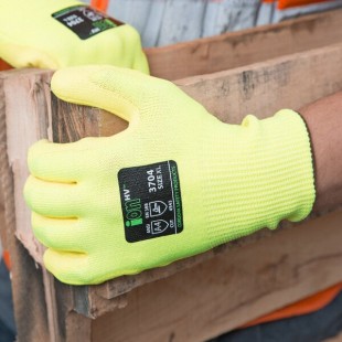 Cordova iON HV Hi-Vis Yellow HPPE / Glass Fiber Synthetic Fiber Cut Resistant Gloves with Hi-Vis Yellow Polyurethane Palm Coating - Extra Large - Pair Cordova iON HV Hi-Vis Yellow HPPE / Glass Fiber Synthetic Fiber Cut Resistant Gloves with Hi-Vis Yellow Polyurethane Palm Coating - Extra Large - Pair