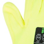 Cordova iON HV Hi-Vis Yellow HPPE / Glass Fiber Synthetic Fiber Cut Resistant Gloves with Hi-Vis Yellow Polyurethane Palm Coating - Extra Large - Pair