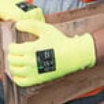 Cordova iON HV Hi-Vis Yellow HPPE / Glass Fiber Synthetic Fiber Cut Resistant Gloves with Hi-Vis Yellow Polyurethane Palm Coating - Extra Large - Pair