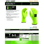 Cordova iON HV Hi-Vis Yellow HPPE / Glass Fiber Synthetic Fiber Cut Resistant Gloves with Hi-Vis Yellow Polyurethane Palm Coating - Extra Large - Pair