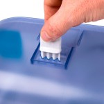 San Jamar R3600TBL Versatwin Double Roll Standard Toilet Tissue Dispenser - Arctic Blue