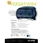 San Jamar R3600TBL Versatwin Double Roll Standard Toilet Tissue Dispenser - Arctic Blue