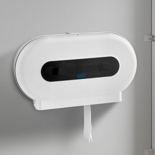 Lavex White Double Roll Jumbo Toilet Tissue Dispenser with Window Lavex White Double Roll Jumbo Toilet Tissue Dispenser with Window