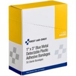First Aid Only G173 Blue Metal-Detectable Fabric Fingertip Bandage - 25/Box First Aid Only G173 Blue Metal-Detectable Fabric Fingertip Bandage - 25/Box