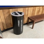 Ex-Cell Kaiser RC-KDHR-T BLX Kaleidoscope Collection Black Texture 8 Gallon Customizable Half Round Trash Can Ex-Cell Kaiser RC-KDHR-T BLX Kaleidoscope Collection Black Texture 8 Gallon Customizable Half Round Trash Can