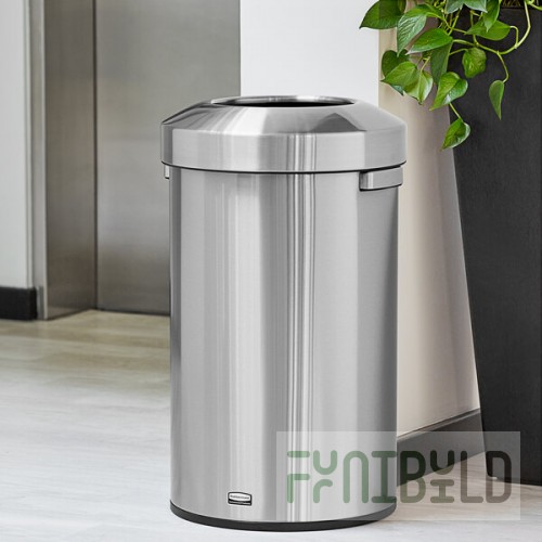 Rubbermaid® Refine 2147584 23 Gallon Stainless Steel Round Trash Can