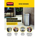 Rubbermaid® Refine 2147584 23 Gallon Stainless Steel Round Trash Can