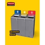 Rubbermaid® Refine 2147584 23 Gallon Stainless Steel Round Trash Can