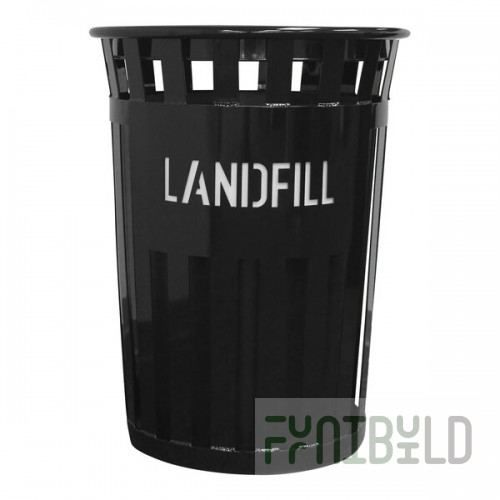 Witt Industries Oakley Eco M3601LF-FT-BK 36 Gallon Black Outdoor Landfill Receptacle with Flat Top