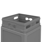 Commercial Zone 73290399 PolyTec 42 Gallon Square Gray Trash Can and Dome Lid Set