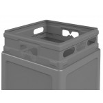 Commercial Zone 73290399 PolyTec 42 Gallon Square Gray Trash Can and Dome Lid Set