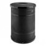 Lancaster Table & Seating 55 Gallon Heavy-Duty Round Black Steel Perforated Outdoor Trash Can with Flat Lid