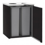 Lakeside 3412HRM Stainless Steel Rectangular Refuse / Recycling Station with Top Access and Hard Rock Maple Laminate Finish - 26 1/2 Lakeside 3412HRM Stainless Steel Rectangular Refuse / Recycling Station with Top Access and Hard Rock Maple Laminate Finish - 26 1/2