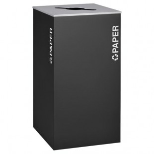 Ex-Cell Kaiser RC-KD36-P BLX Kaleidoscope XL Series Black Texture Square 36 Gallon Customizable Paper Receptacle