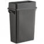 Lavex 16 Gallon Black Slim Rectangular Trash Can with Drop Shot Lid Lavex 16 Gallon Black Slim Rectangular Trash Can with Drop Shot Lid