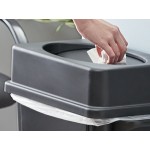 Lavex 16 Gallon Black Slim Rectangular Trash Can with Drop Shot Lid Lavex 16 Gallon Black Slim Rectangular Trash Can with Drop Shot Lid