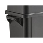Lavex 16 Gallon Black Slim Rectangular Trash Can with Drop Shot Lid Lavex 16 Gallon Black Slim Rectangular Trash Can with Drop Shot Lid