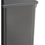 Lavex 16 Gallon Black Slim Rectangular Trash Can with Drop Shot Lid Lavex 16 Gallon Black Slim Rectangular Trash Can with Drop Shot Lid