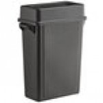 Lavex 16 Gallon Black Slim Rectangular Trash Can with Drop Shot Lid Lavex 16 Gallon Black Slim Rectangular Trash Can with Drop Shot Lid