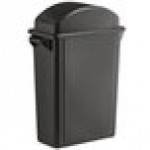 Lavex 16 Gallon Black Slim Rectangular Trash Can with Drop Shot Lid Lavex 16 Gallon Black Slim Rectangular Trash Can with Drop Shot Lid