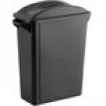 Lavex 16 Gallon Black Slim Rectangular Trash Can with Drop Shot Lid Lavex 16 Gallon Black Slim Rectangular Trash Can with Drop Shot Lid