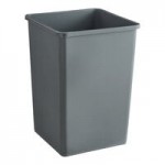 Lavex 16 Gallon Black Slim Rectangular Trash Can with Drop Shot Lid Lavex 16 Gallon Black Slim Rectangular Trash Can with Drop Shot Lid