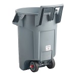 Rubbermaid® BRUTE 2179403 32 Gallon Wheeled Round Gray Trash Can
