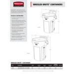 Rubbermaid® BRUTE 2179403 32 Gallon Wheeled Round Gray Trash Can