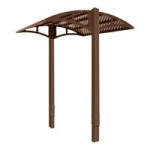 Paris Site Furnishings Shade Series 6' Chocolate Brown Surface Mounted Park Bench with Canopy and Basket Weave Perforations 85 1/2 Paris Site Furnishings Shade Series 6' Chocolate Brown Surface Mounted Park Bench with Canopy and Basket Weave Perforations 85 1/2