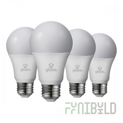 Globe 10W Dimmable Frosted Warm White LED Lamp, 800 Lumens, 3,000K (A19) - 4/Case