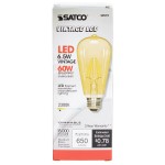 Satco S9579 6.5 Watt (60 Watt Equivalent) Transparent Amber LED Light Bulb - 120V (ST19) Satco S9579 6.5 Watt (60 Watt Equivalent) Transparent Amber LED Light Bulb - 120V (ST19)