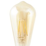 Satco S9579 6.5 Watt (60 Watt Equivalent) Transparent Amber LED Light Bulb - 120V (ST19) Satco S9579 6.5 Watt (60 Watt Equivalent) Transparent Amber LED Light Bulb - 120V (ST19)