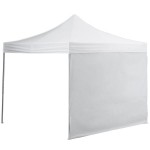 Backyard Pro Courtyard Series 10' x 10' White Straight Leg Aluminum Instant Canopy and Wall Kit