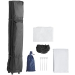 Backyard Pro Courtyard Series 10' x 10' White Straight Leg Aluminum Instant Canopy and Wall Kit