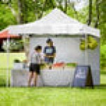 Backyard Pro Courtyard Series 10' x 10' White Straight Leg Aluminum Instant Canopy and Wall Kit