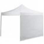 Backyard Pro Courtyard Series 10' x 10' White Straight Leg Aluminum Instant Canopy and Wall Kit