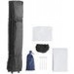 Backyard Pro Courtyard Series 10' x 10' White Straight Leg Aluminum Instant Canopy and Wall Kit