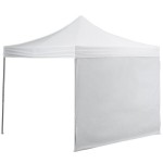 Backyard Pro Courtyard Series 10' x 10' White Straight Leg Aluminum Instant Canopy and Wall Kit