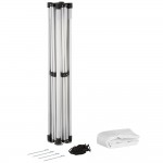 Backyard Pro Courtyard Series 10' x 10' White Straight Leg Aluminum Instant Canopy and Wall Kit