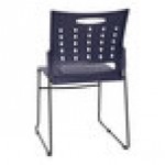 Flash Furniture Hercules Navy Diamond Ventilated Contoured Stacking Chair with Black Sled Base