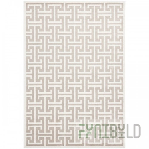 Abani Arto Collection 3' x 5' Cream / Beige Contemporary Geometric Area Rug