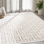 Abani Arto Collection 3' x 5' Cream / Beige Contemporary Geometric Area Rug